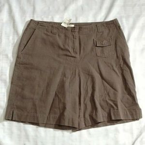 Cute J JILL Brown Cotton Summer Shorts NWT Sz 14